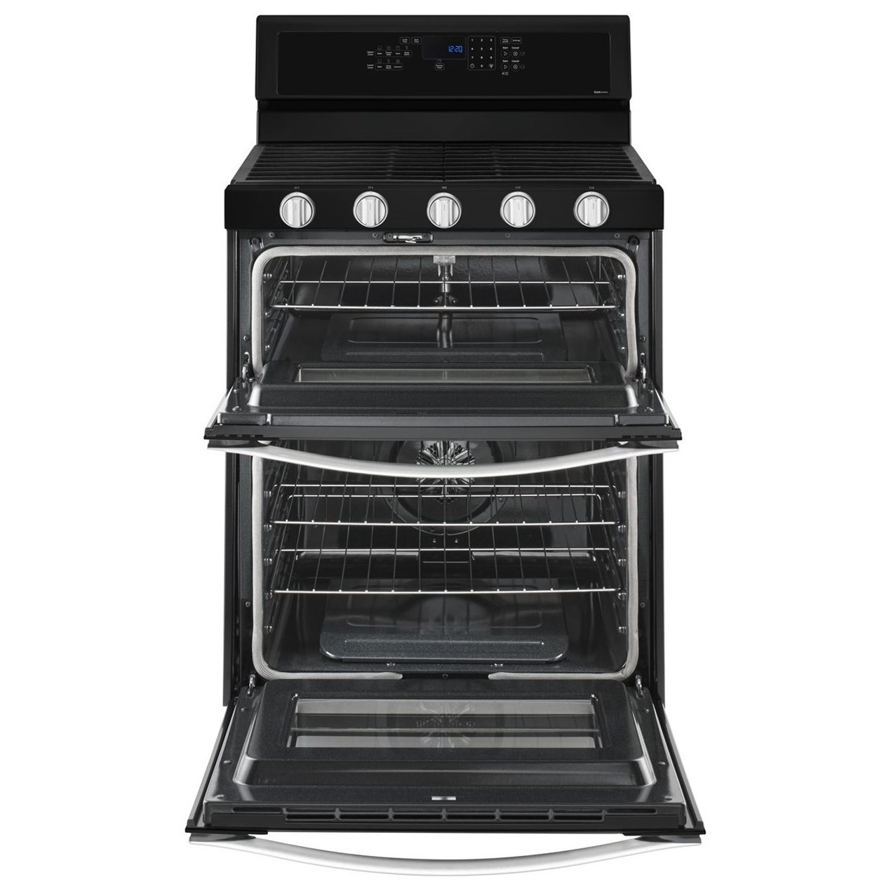 Whirlpool 6.0 Cu. Ft. Gas Double Oven Range with Center Oval Burner Sheely's Furniture